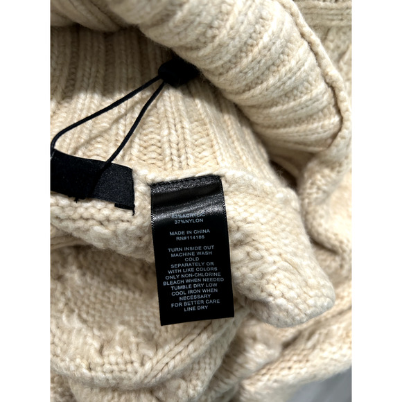 FRYE Women's High-Low Turtleneck Sweater Vest Salt Breeze Color Knit Pullover - Picture 7 of 7